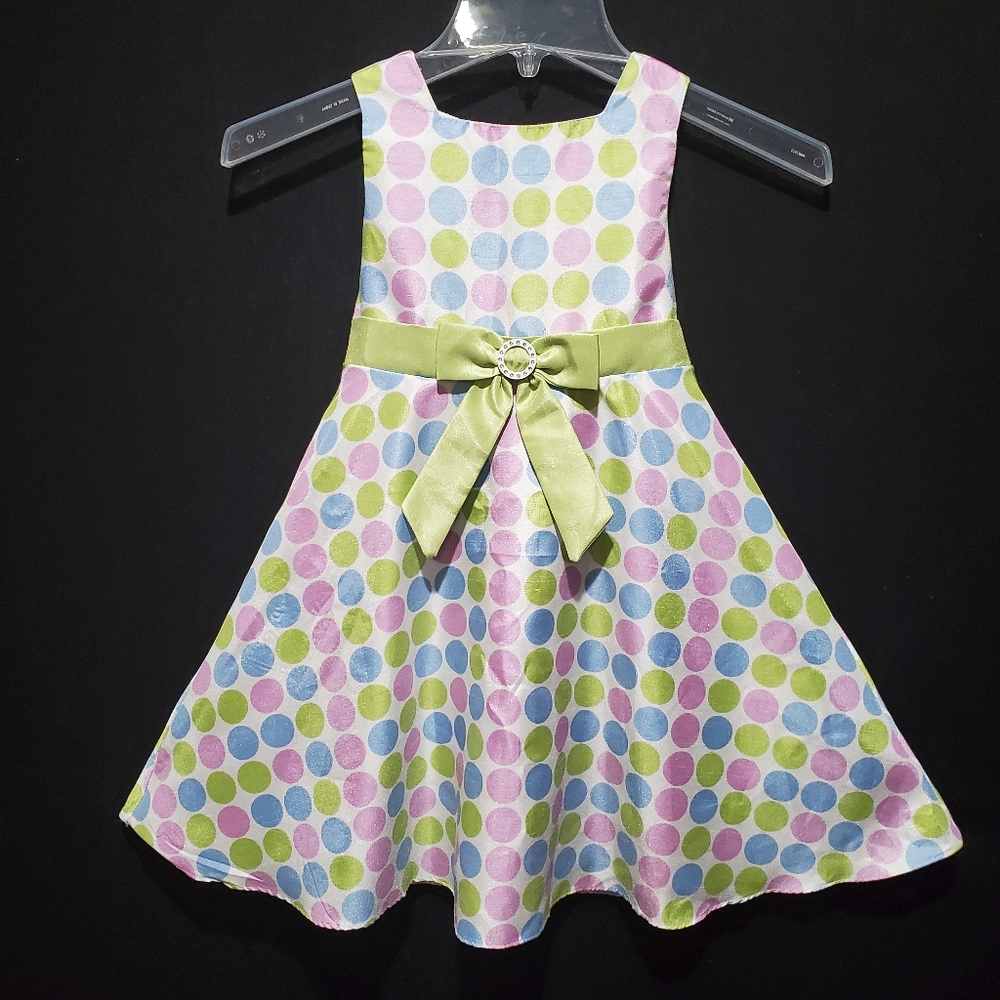 Youngland Polka Dot Print Sleeveless Special Occasion Dress Holiday Size 5 Kids